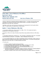 Bylaw – Terms of Reference of the Officers